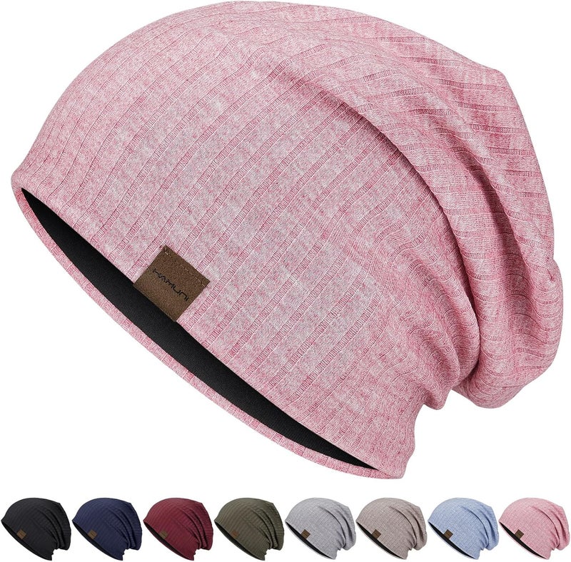 HAMUNI Slouchy Beanie for Men Women Soft Lightweight Running Beanie Hat Chemo Cap Skull Cap - Image 1